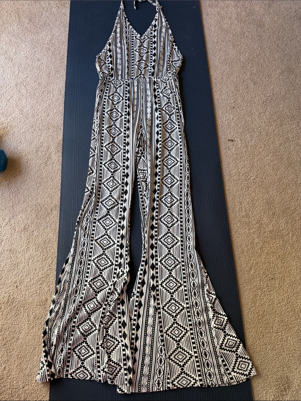 & Other Stories Black and White Geometric Halter Jumpsuit, never worn